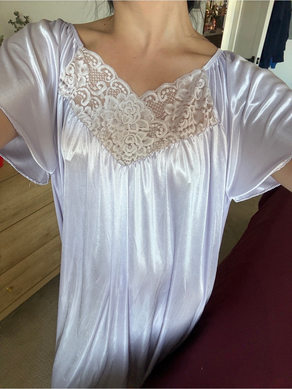 Vintage Lavender Cottagecore Nightgown Fairycore Lace